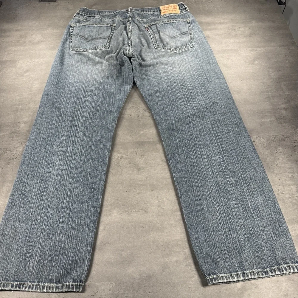 Levi's‎ 505 Blue Jeans 36x32 Blue Denim Dark Wash Regular Straight Fit Cowboy